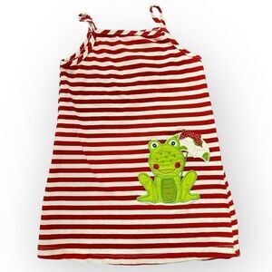 The Bailey Boys Froggy Red White Striped Dress Size 6X